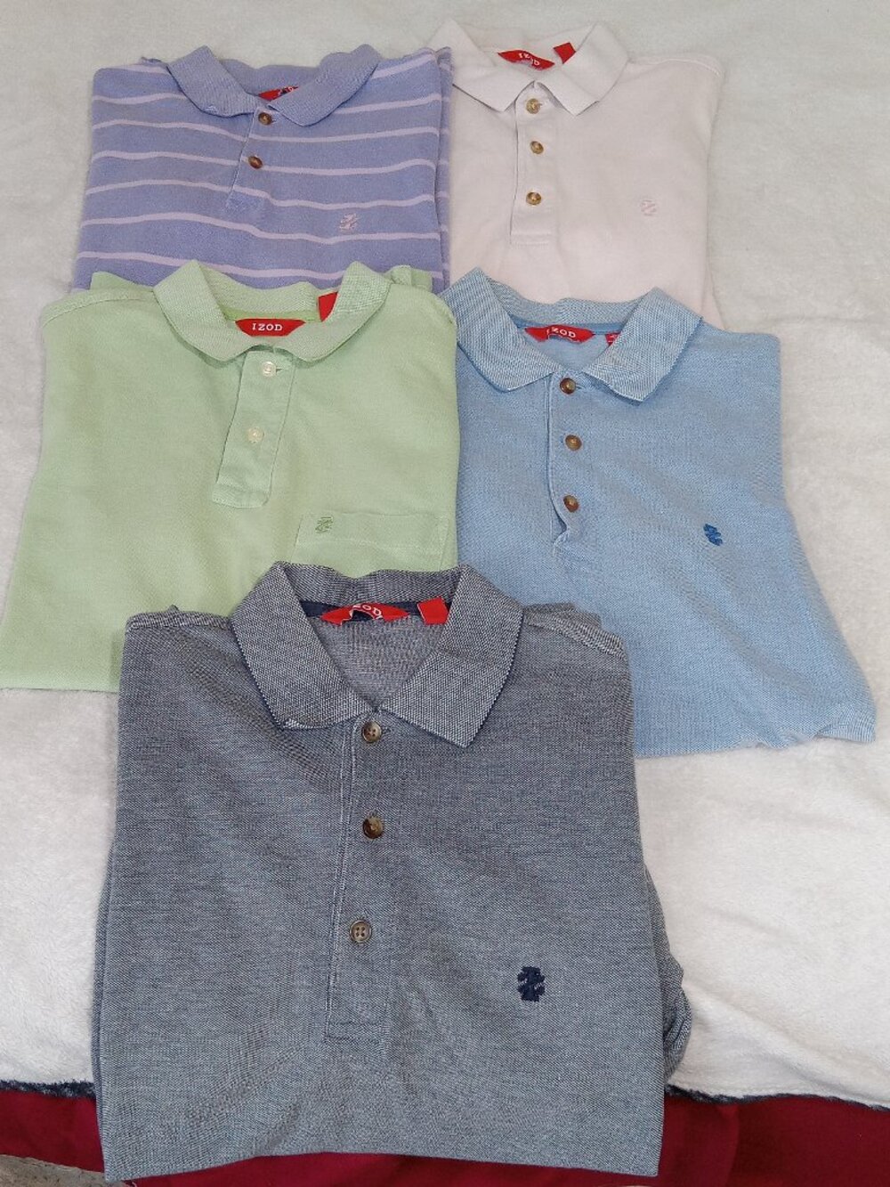 IZOD Polo Shirt S LOT 5 Men’s Collared Shirts Golf Tennis Colorful Stretch Prep